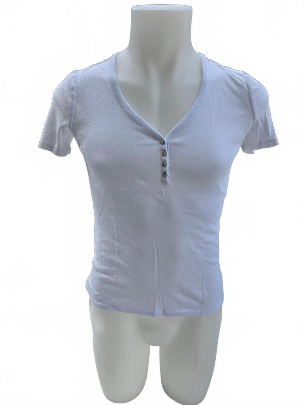 GAP Women's White Short Sleeve V-Neck T-Shirt Size M